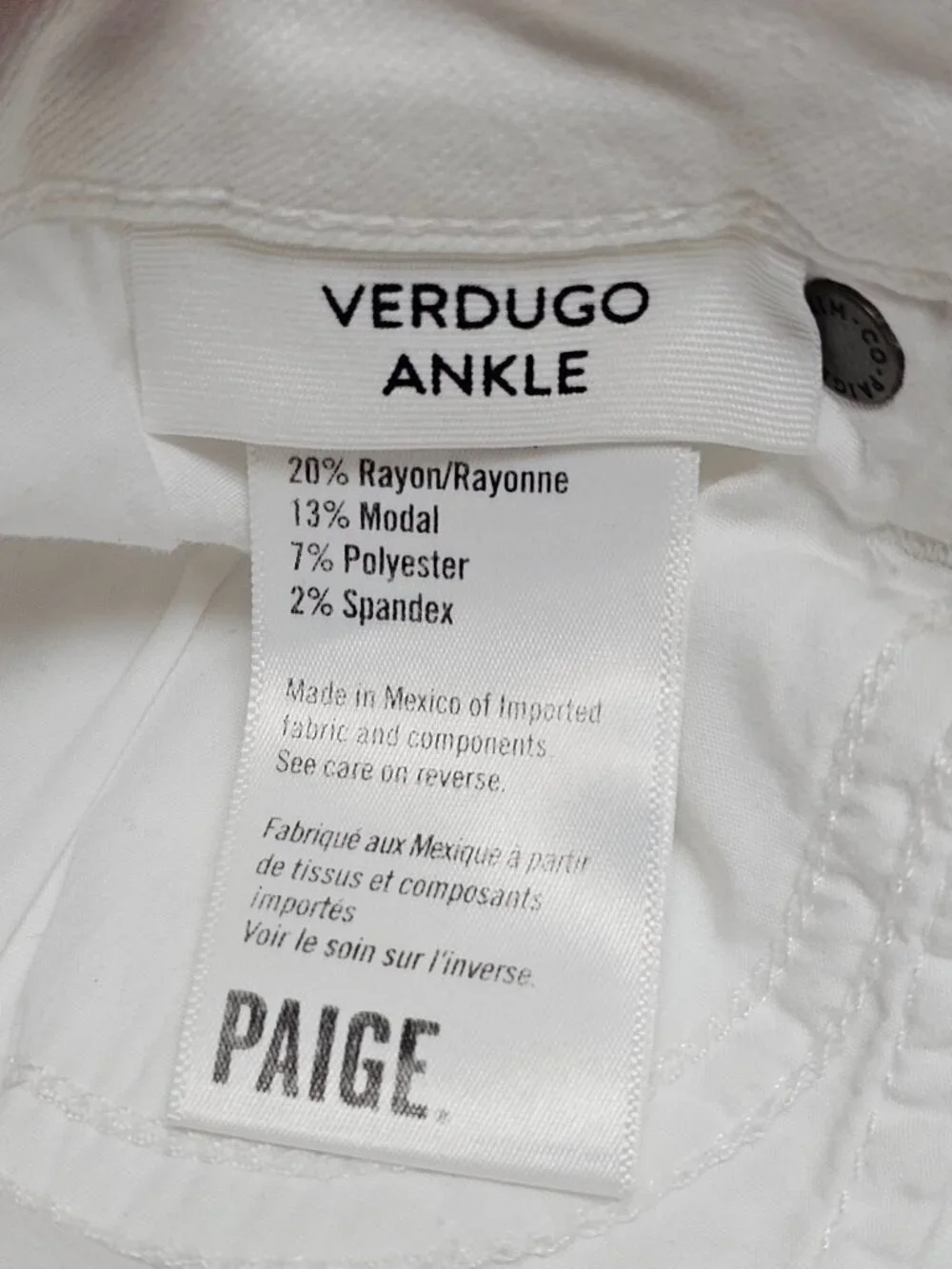 New Paige White VERDUGO ANKLE Skinny Denim Jeans Zip Stretch Pants Read 24